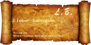 Lieber Barnabás névjegykártya